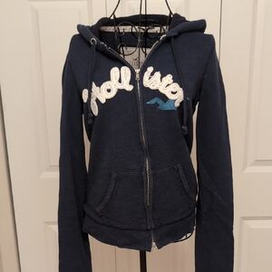 Hollister Dark Blue Hoodie with Logo